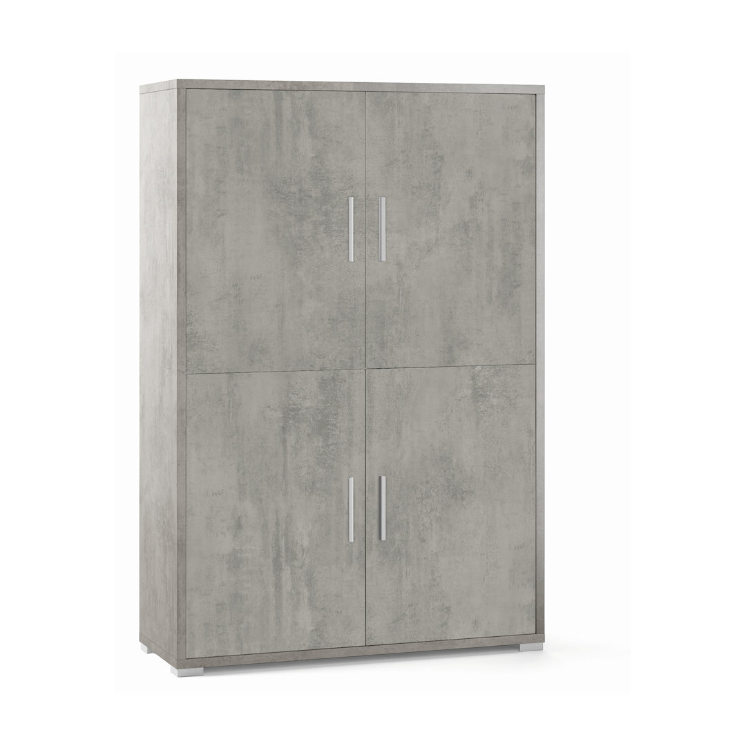 foto del prodotto armadio mobile 4 ante 108x41x161h cm in kit di montaggio colore cemento