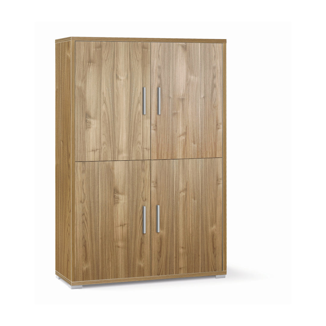 foto del prodotto armadio mobile 4 ante 108x41x161h cm in kit di montaggio colore noce stelvio