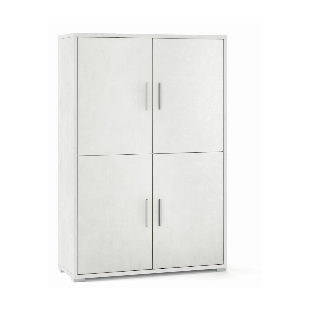 foto del prodotto armadio mobile 4 ante 108x41x161h cm in kit di montaggio colore ossido bianco