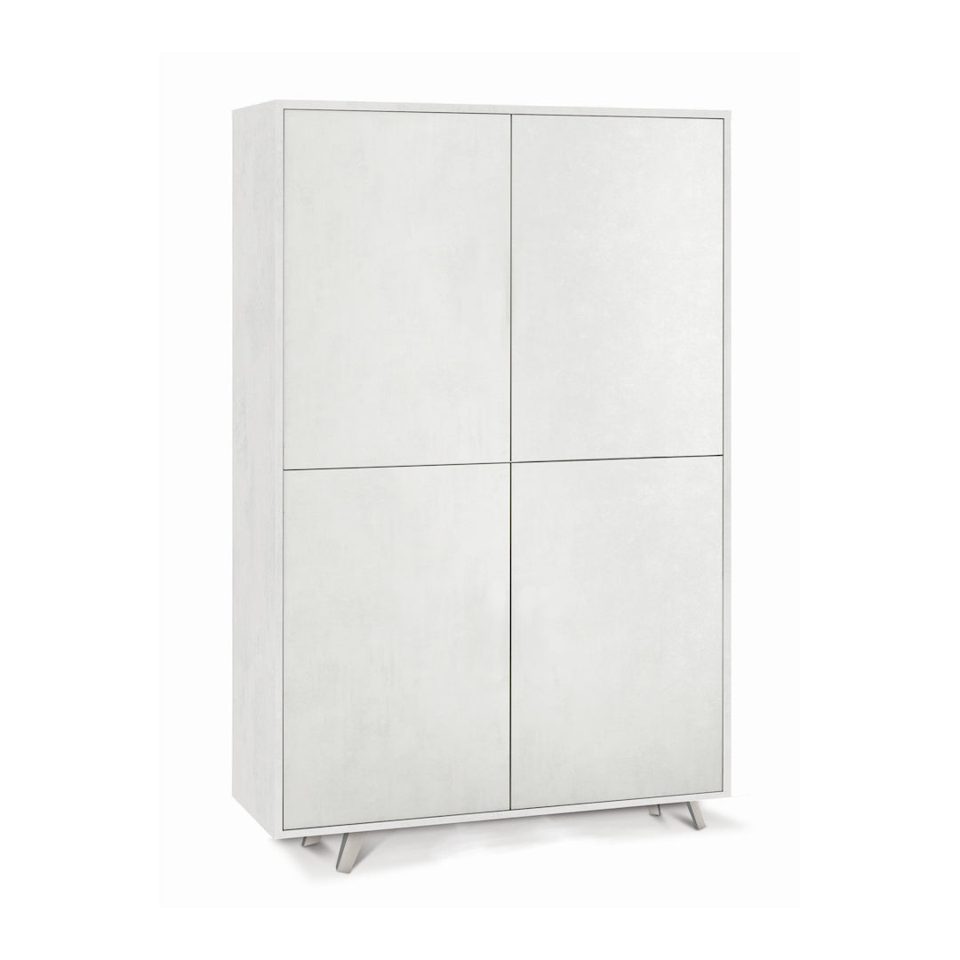 foto del prodotto armadio mobile 4 ante con apertura push pull 107x41x169h cm in kit colore ossido bianco