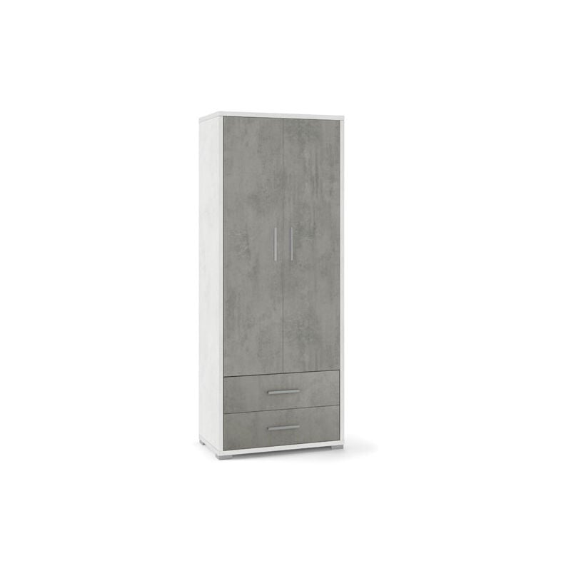 foto del prodotto armadio mobile multiuso bianco con 2 cassetti e 4