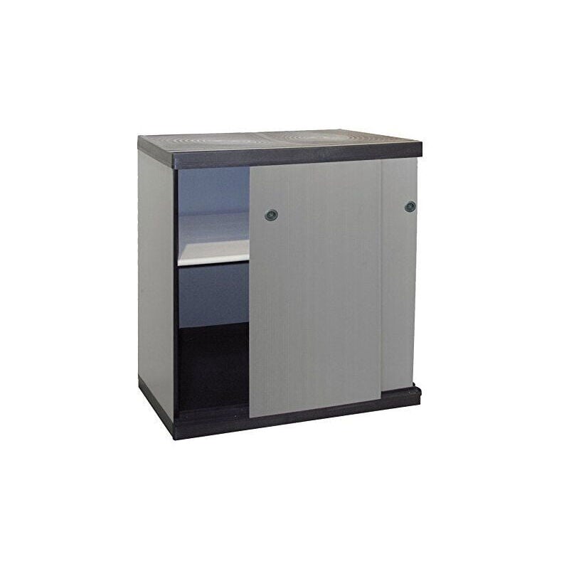 foto del prodotto armadio modulare multiuso in resina a 2 piani e 2 ante scorrevoli mongardi 68x40,5x85 cm - 7895c04