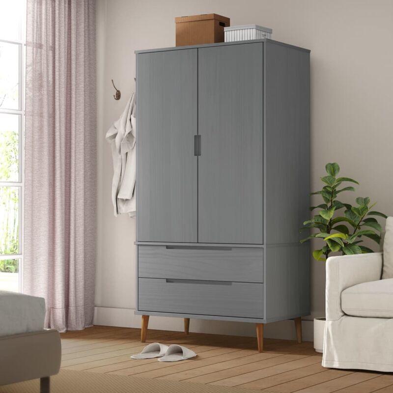foto del prodotto armadio molde grigio 90x55x175 cm in legno massello di pino vidaxl