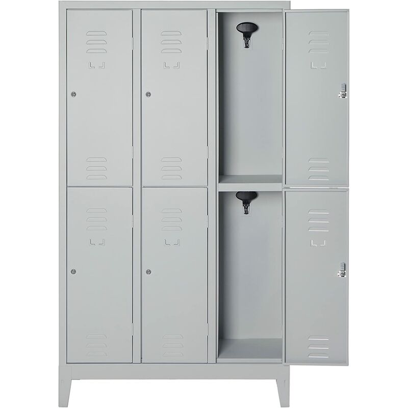 foto del prodotto armadio multipli spogliatoio 6 posti 101x33x180 cm con serratura a chiave