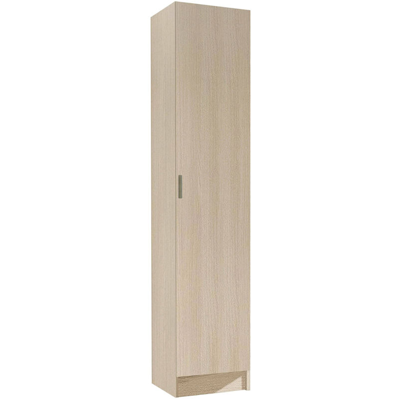 foto del prodotto armadio multiuso 1 anta alexander, mobile ausiliario, guardaroba porta scarpe con ripiani, scarpiera verticale, 37x37h180 cm, rovere dmora