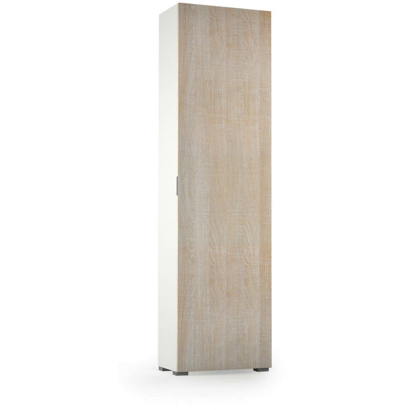 foto del prodotto armadio multiuso 1 anta fiordaliso, mobile multiuso a 1 anta, scarpiera con ripiani, 100 made in italy, 50x30h182 cm, rovere, con imballo rinforzato