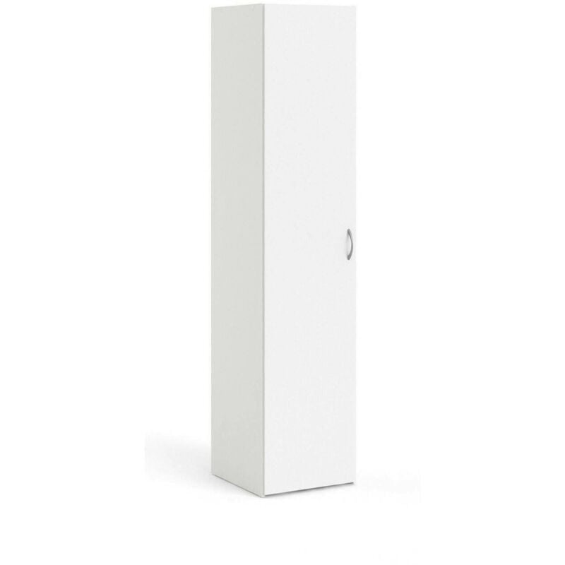 foto del prodotto armadio multiuso 1 anta khutulun, mobile multifunzionale, mobiletto scarpiera, guardaroba porta scarpe, 42x39 h175 cm, bianco dmora