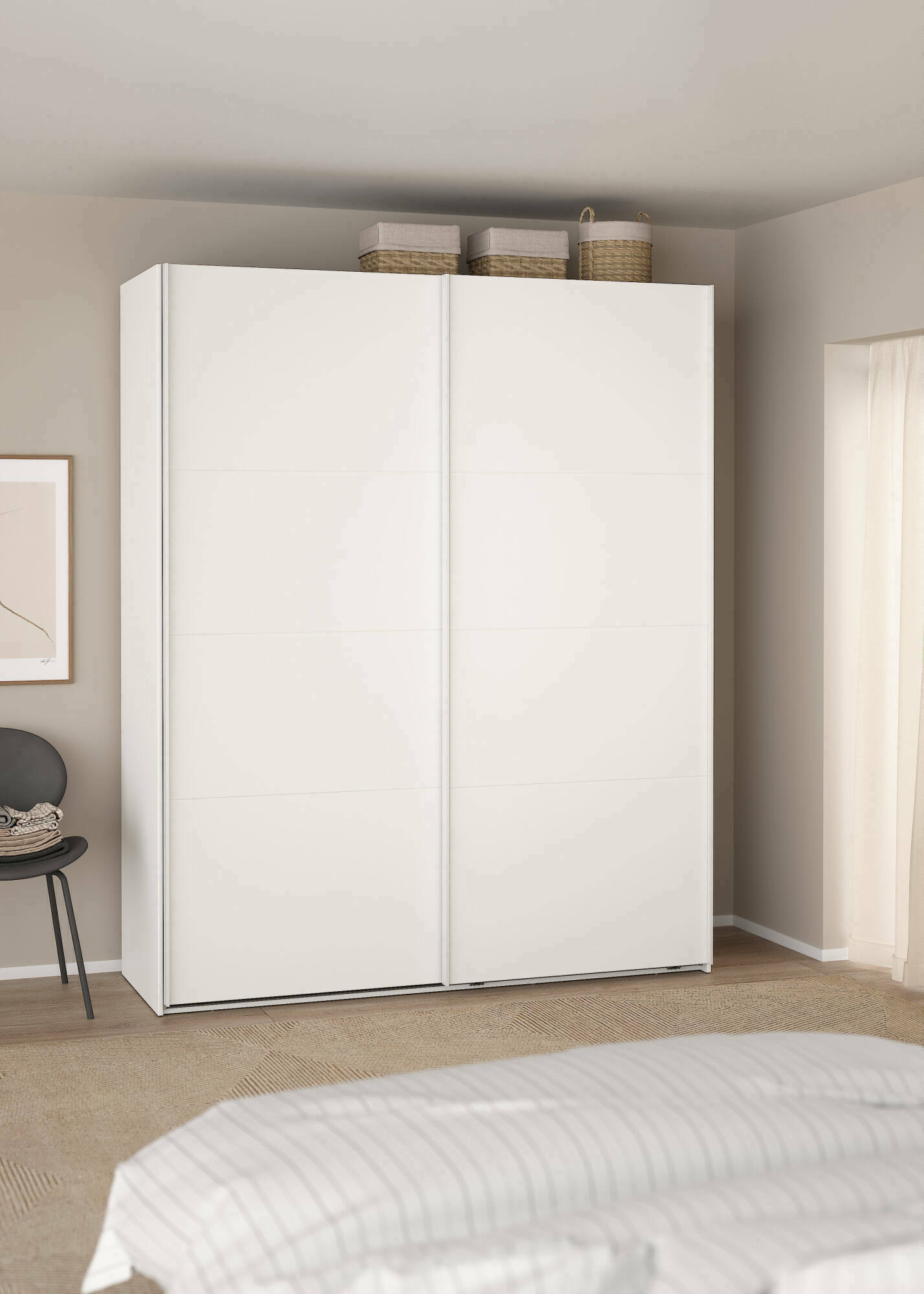 foto del prodotto armadio multiuso 2 ante gomer, mobile multifunzionale, mobiletto scarpiera, guardaroba porta scarpe, 179x65 h220 cm, bianco