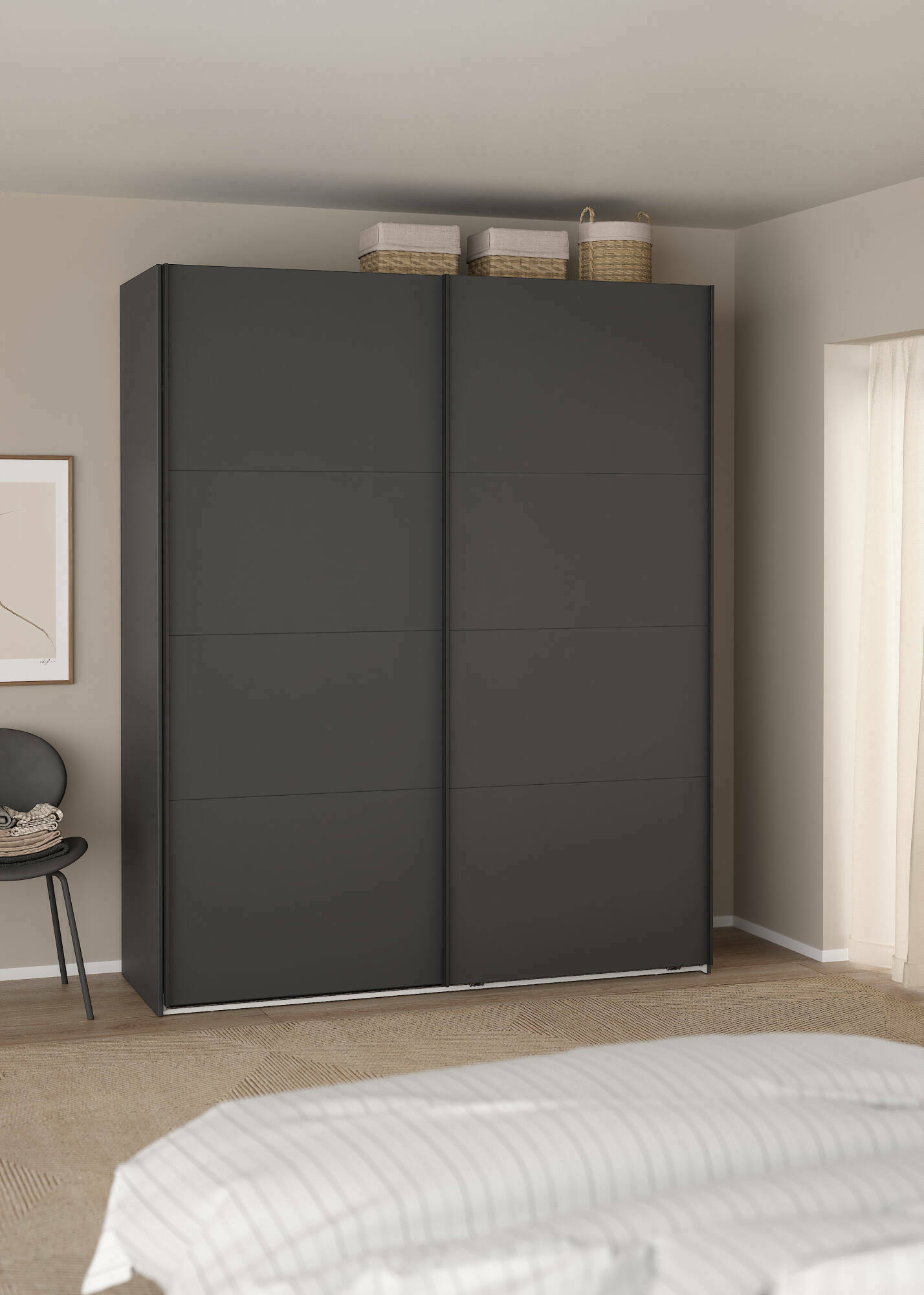 foto del prodotto armadio multiuso 2 ante gomer, mobile multifunzionale, mobiletto scarpiera, guardaroba porta scarpe, 179x65 h220 cm, grigio