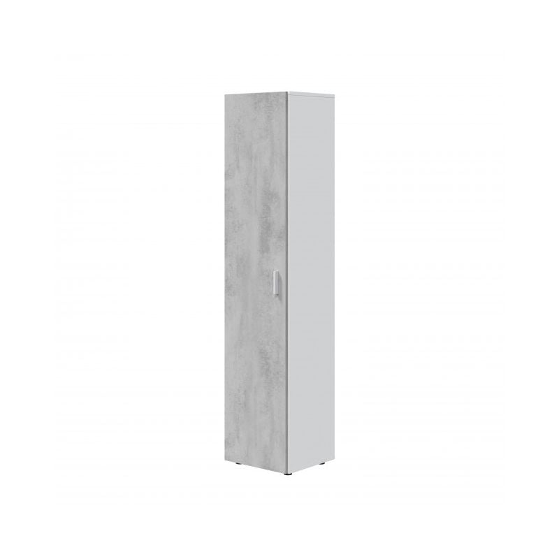 foto del prodotto armadio multiuso 41x37x182h cm con 1 anta e 3 ripiani bianco opaco e cemento valdagno