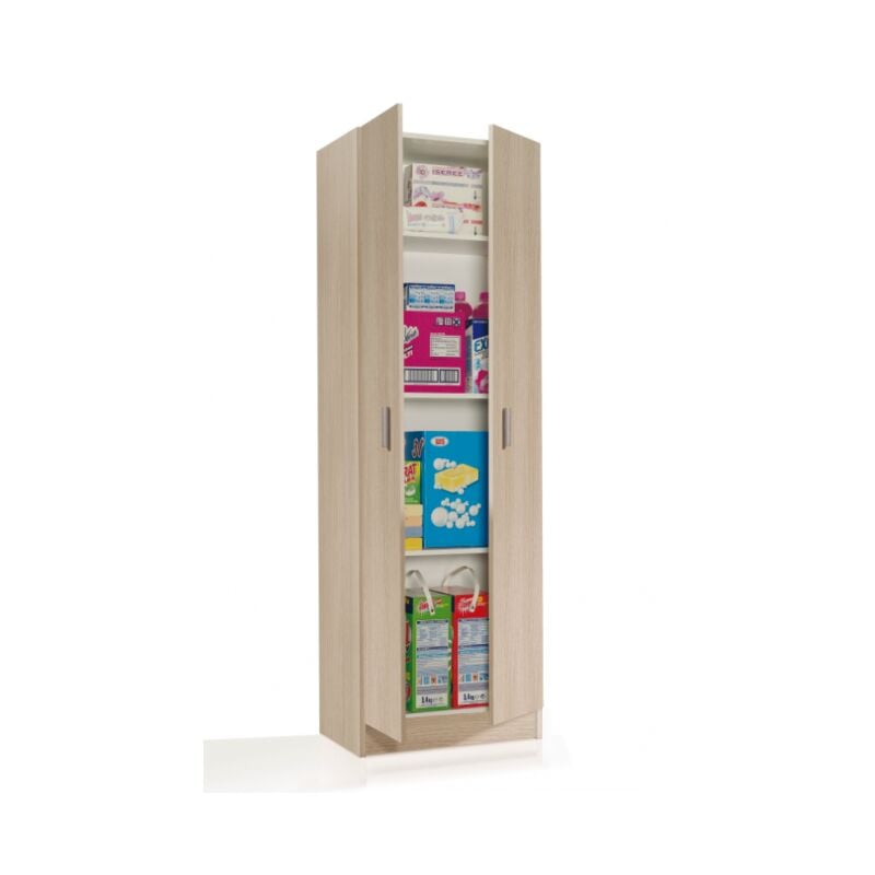 foto del prodotto armadio multiuso 59x37x182h cm con 2 ante e 3 ripiani rovere chiaro garofano