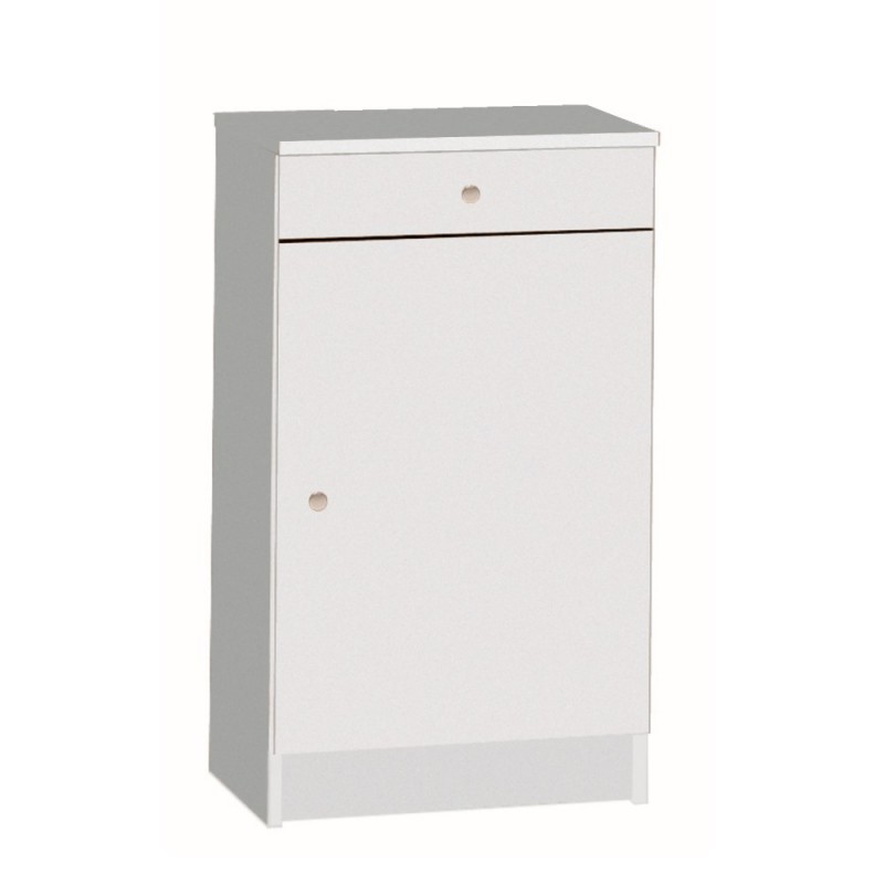 foto del prodotto armadio multiuso basso un anta un cassetto bianco 46x34x h80 cm