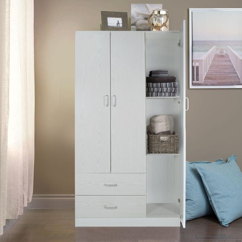 foto del prodotto armadio multiuso cm 90x42 h. 180 rovere sbiancato