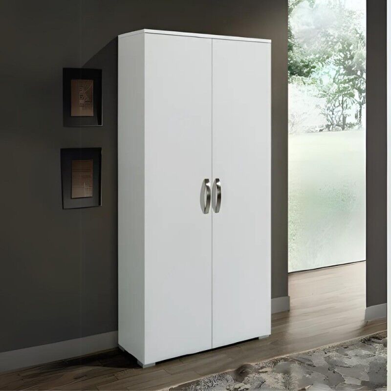 foto del prodotto armadio multiuso con ripiani e 2 ante colore bianco larice 86x182h cm ohio
