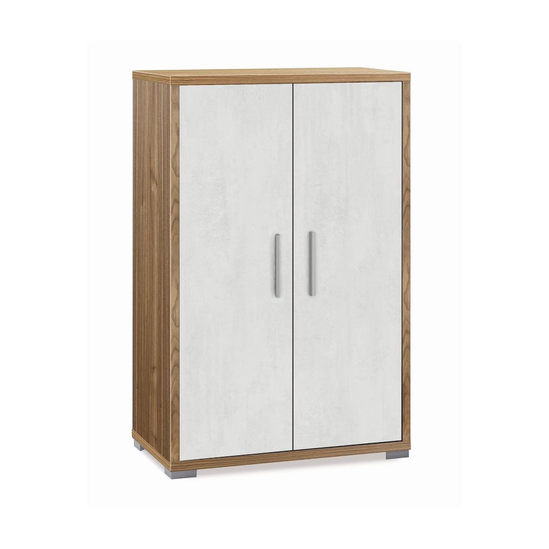 foto del prodotto armadio multiuso due ante 71x41x h110cm in kit colore noce stelvio e ossido bianco