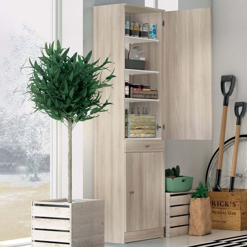 foto del prodotto armadio multiuso due ante un cassetto olmo chiaro 46x34x h183 cm