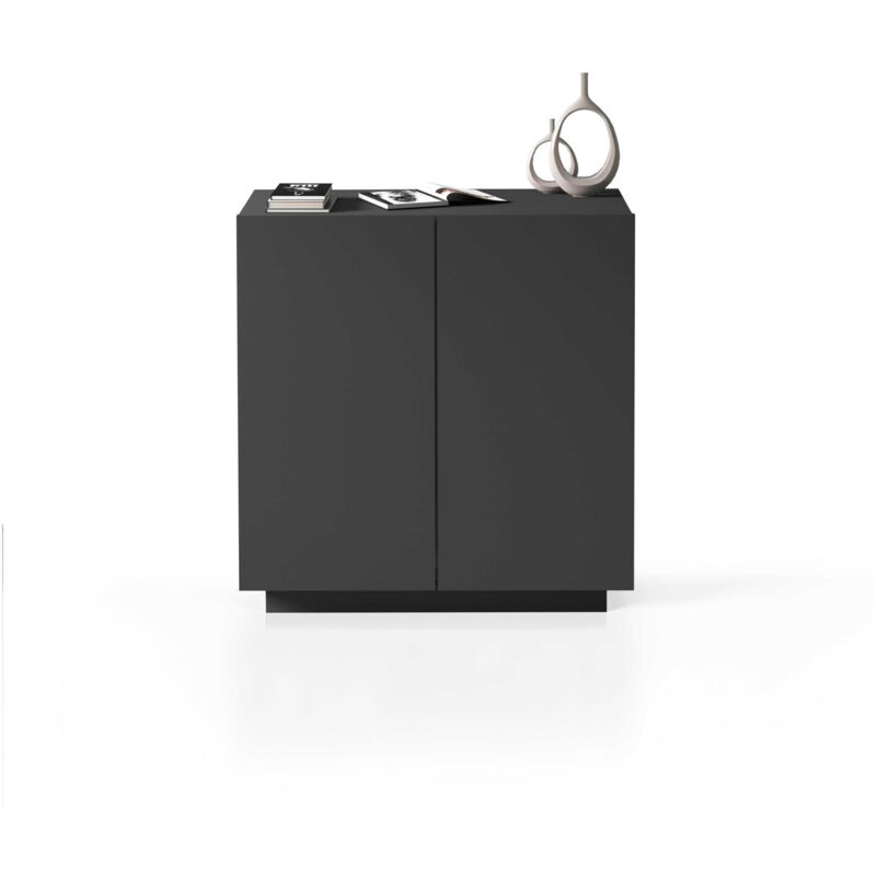 foto del prodotto armadio multiuso easy 2 ante e 2 vani 79,20x38x86 cm armadio camera da letto, studio e ufficio colore antracite opaco armadio salvaspazio
