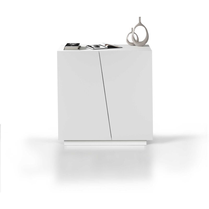 foto del prodotto armadio multiuso easy 2 ante e 2 vani 79,20x38x86 cm armadio camera da letto, studio e ufficio colore bianco opaco armadio salvaspazio multiuso