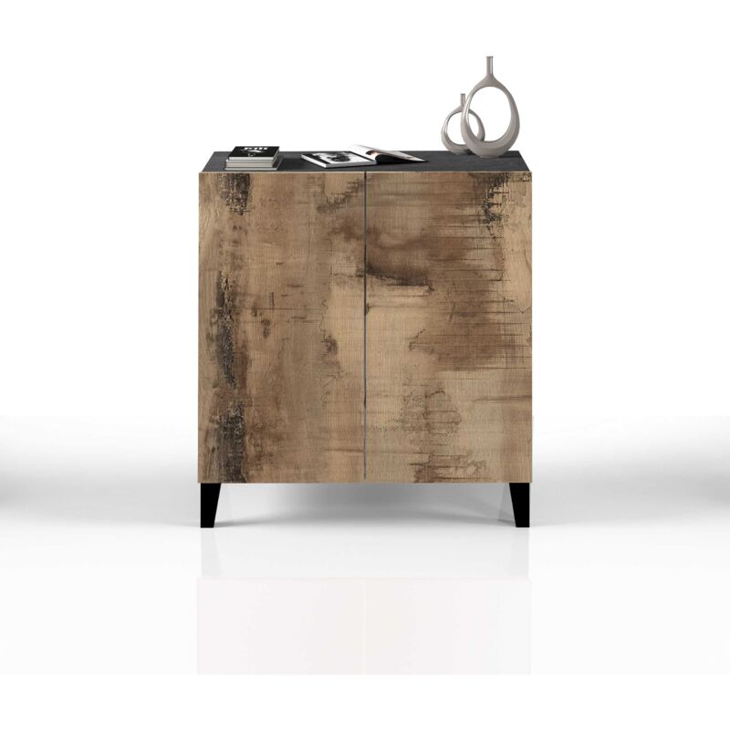 foto del prodotto armadio multiuso easy 2 ante e 2 vani 79,20x38x92,5 cm con piedini in legno armadio camera da letto, studio e ufficio colore acero e report