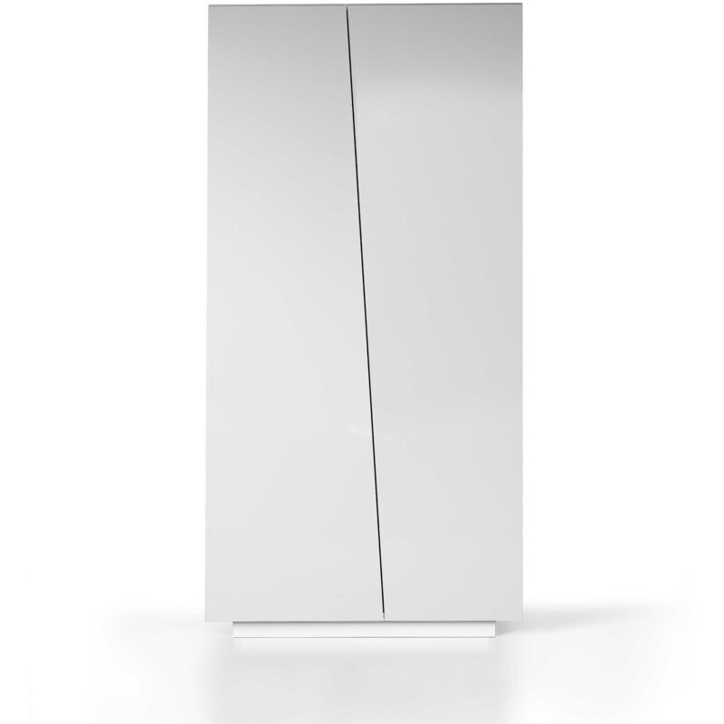 foto del prodotto armadio multiuso easy 2 ante e 4 vani 79,20x38x166 cm armadio camera da letto, studio e ufficio colore bianco opaco armadio salvaspazio multiuso