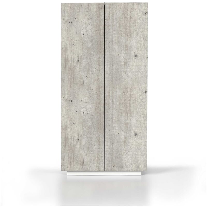 foto del prodotto armadio multiuso easy 2 ante e 4 vani 79,20x38x166 cm armadio camera da letto, studio e ufficio colore bianco opaco e cemento armadio salvaspazio