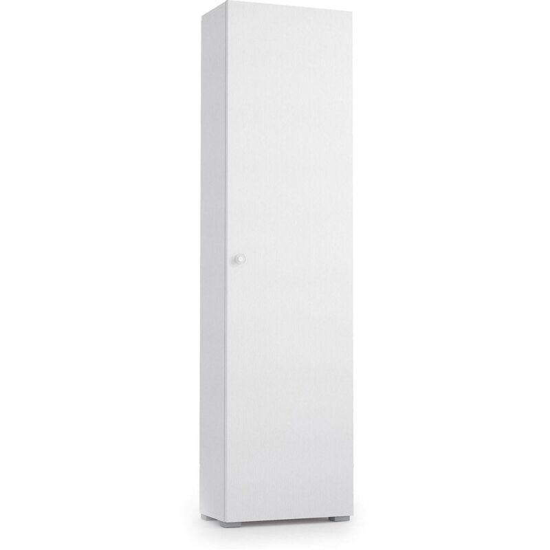 foto del prodotto armadio multiuso fiordaliso, mobile lineare a 1 anta e 7 ripiani, colonna da ingresso o bagno, scarpiera moderna, 100 made in italy, cm 50x30h182,