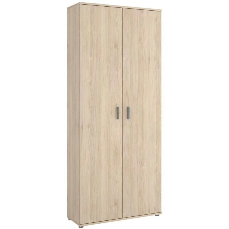 foto del prodotto armadio multiuso forcola, mobile multifunzione portascope, guardaroba a 2 ante, 78x35h190 cm, rovere, con imballo rinforzato dmora