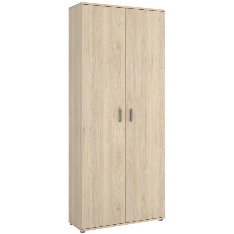 foto del prodotto armadio multiuso forcola, mobile multifunzione portascope, guardaroba a 2 ante, 78x35h190 cm, rovere, con imballo rinforzato - dmora