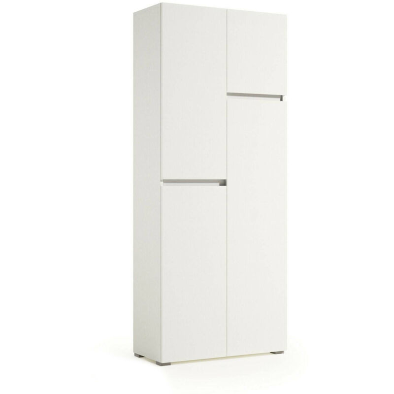 foto del prodotto armadio multiuso grande attiniaro, mobile multiuso a 4 ante, armadietto porta scarpe, guardaroba salvaspazio, 100 made in italy, 80x37h195 cm,