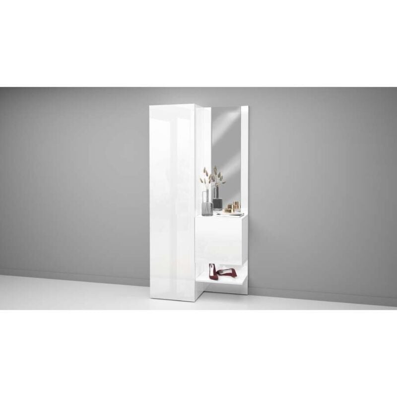foto del prodotto armadio multiuso kompact 2 pezzi bianco lucido 90x35x191 web furniture