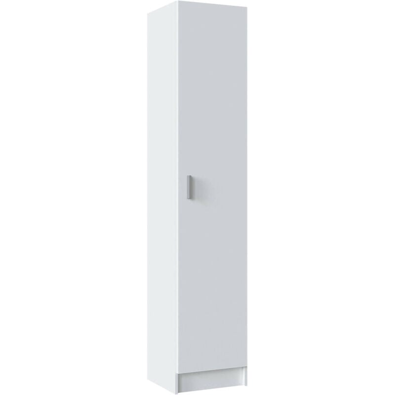 foto del prodotto armadio multiuso, mobile ausiliario a 1 anta, guardaroba portascarpe con ripiani, scarpiera verticale, cm 37x37h180, bianco