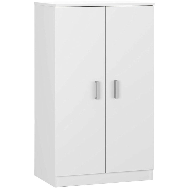 foto del prodotto armadio multiuso norwalk, armadio portascarpe a 2 ante, mobile basso con 6 ripiani, scarpiera bassa moderna, cm 75x36h101, bianco, con imballo