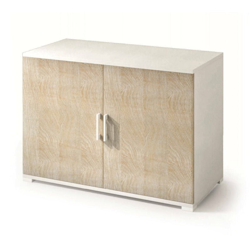 foto del prodotto armadio multiuso serafinito, mobile lineare a 2 ante battenti con ripiano, mobile da ingresso, scarpiera moderna, 100 made in italy, 90x45h66 cm,