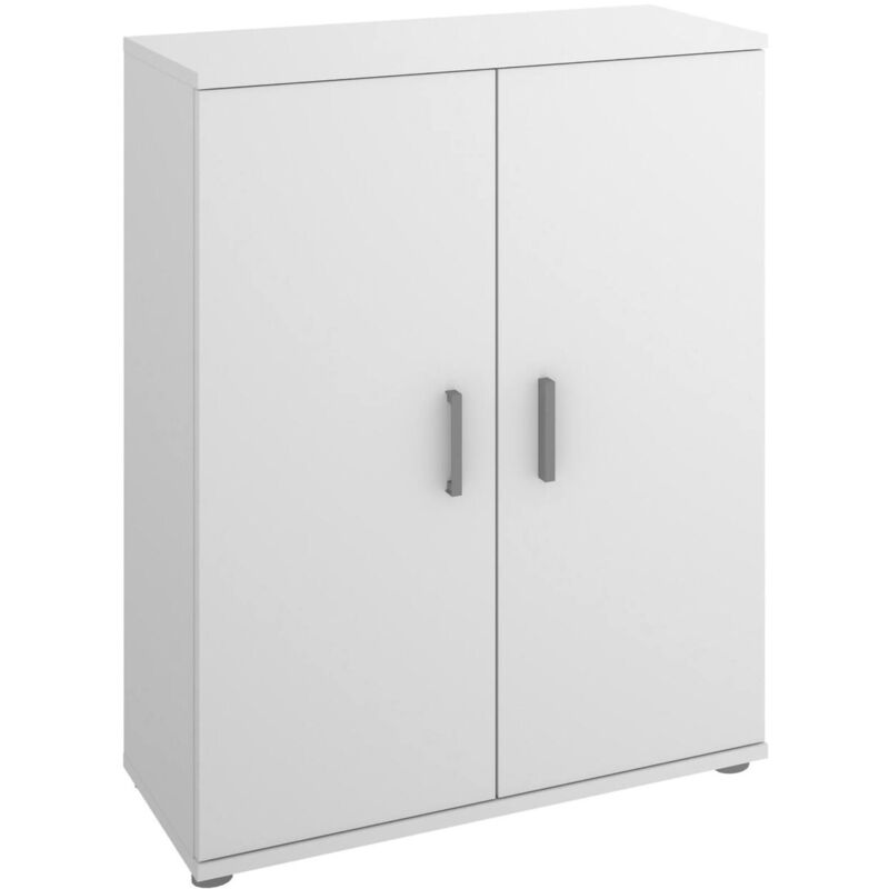 foto del prodotto armadio multiuso serles, mobile multifunzione portascarpe, armadietto a 2 ante, 61x35h80 cm, bianco, con imballo rinforzato dmora