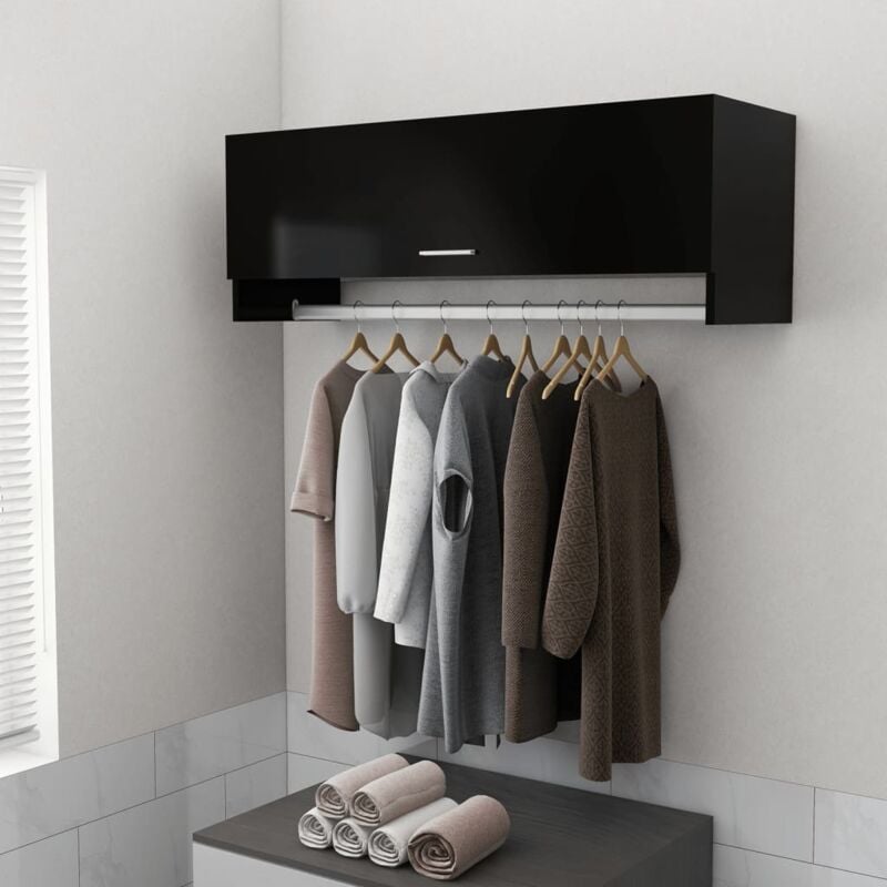 foto del prodotto armadio nero 100x32,5x35 cm in legno multistrato vidaxl