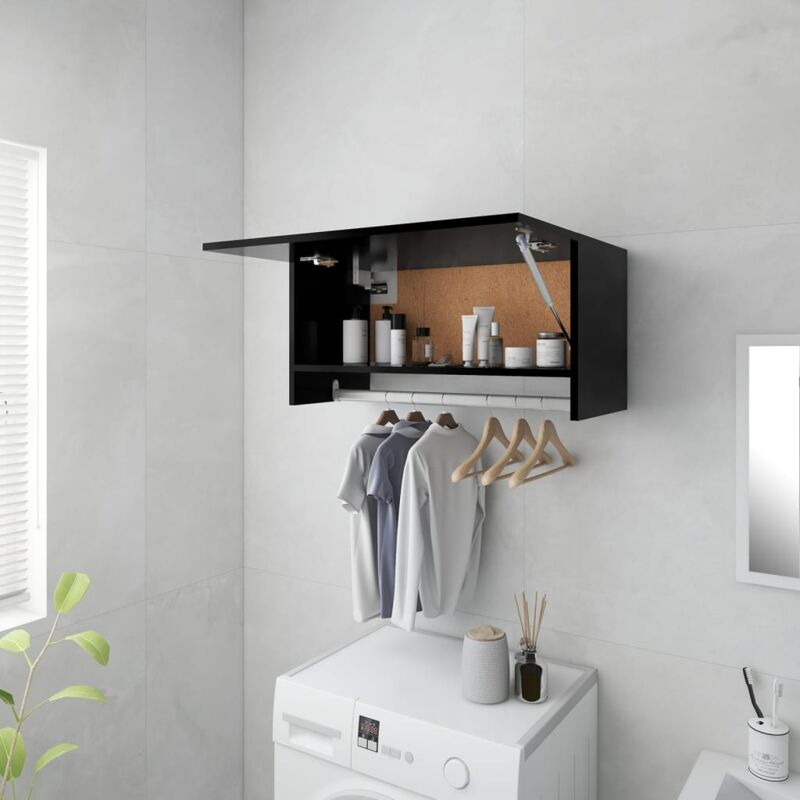 foto del prodotto armadio nero 70x32,5x35 cm in legno multistrato vidaxl