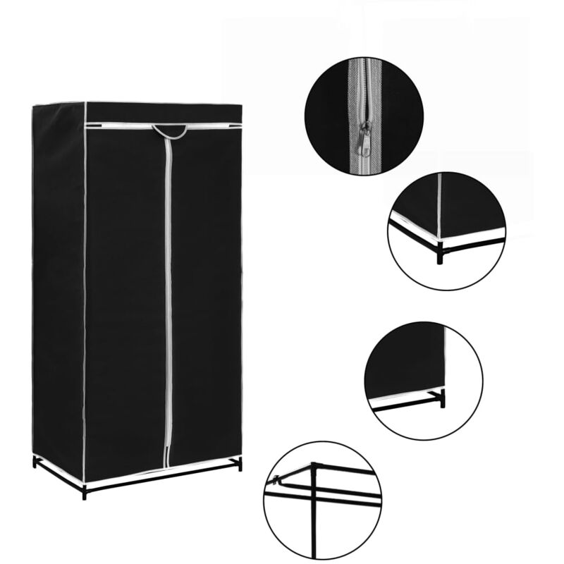 foto del prodotto armadio nero 75x50x160 cm vidaxl