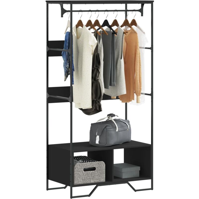 foto del prodotto armadio nero 90x50x180 cm in truciolato vidaxl