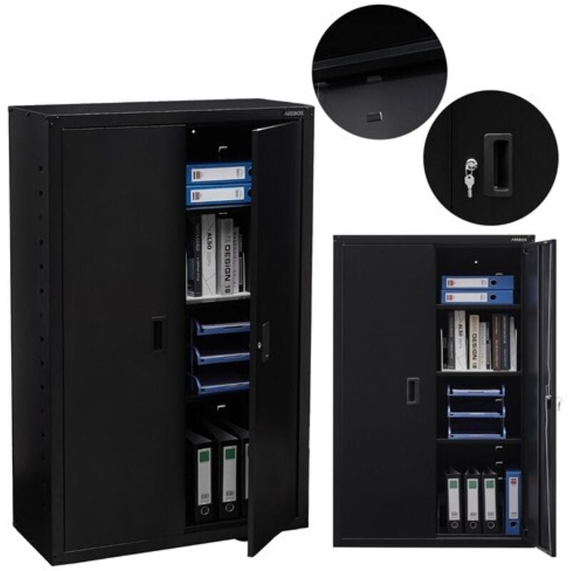 foto del prodotto armadio per archiviazione armadio per ufficio nero arebos