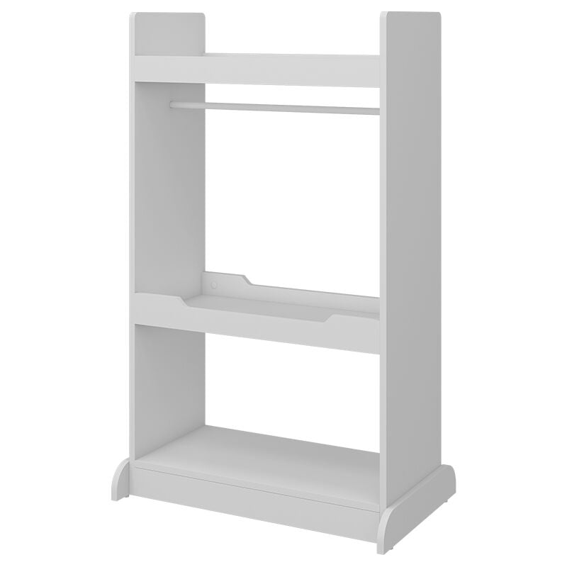 foto del prodotto armadio per bambini conny, bianco, 67 x 110 cm con asta di sospensione in legno e pomelli vicco