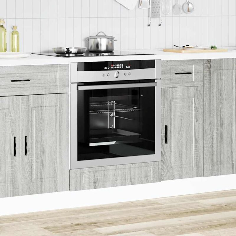 foto del prodotto armadio per forno porto grigio sonoma in legno multistrato vidaxl