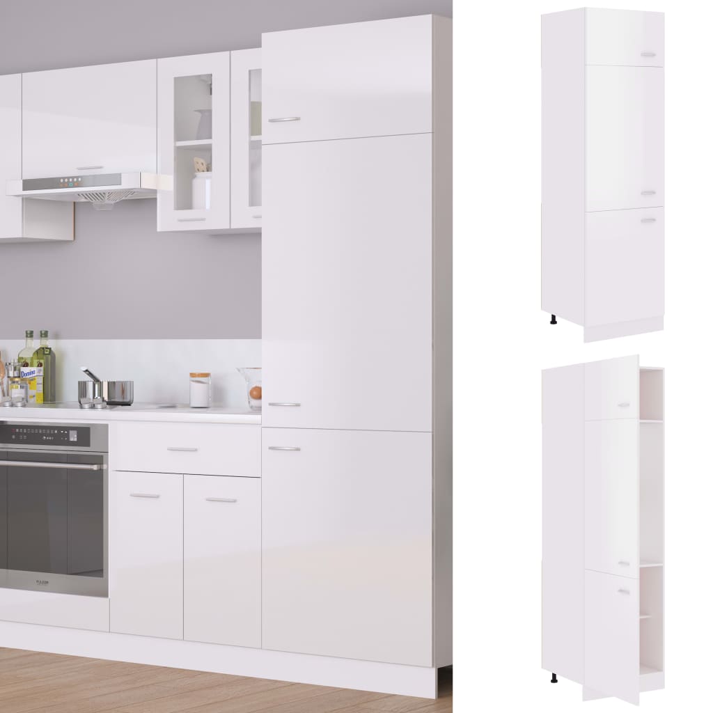 foto del prodotto armadio per frigo bianco lucido 60x57x207 cm in truciolato cod mxl 72421