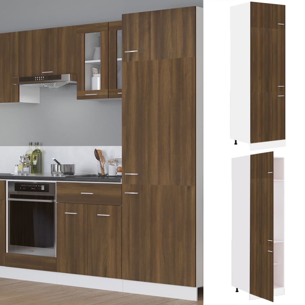 foto del prodotto armadio per frigo rovere marrone 60x57x207 cm legno multistrato cod mxl 63542