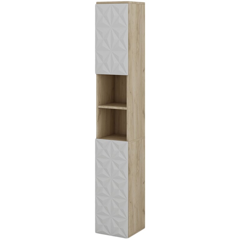 foto del prodotto armadio per il bagno edge, bianco, 30 x 189.5 cm con 2 ante e 3 scomparti, vicco