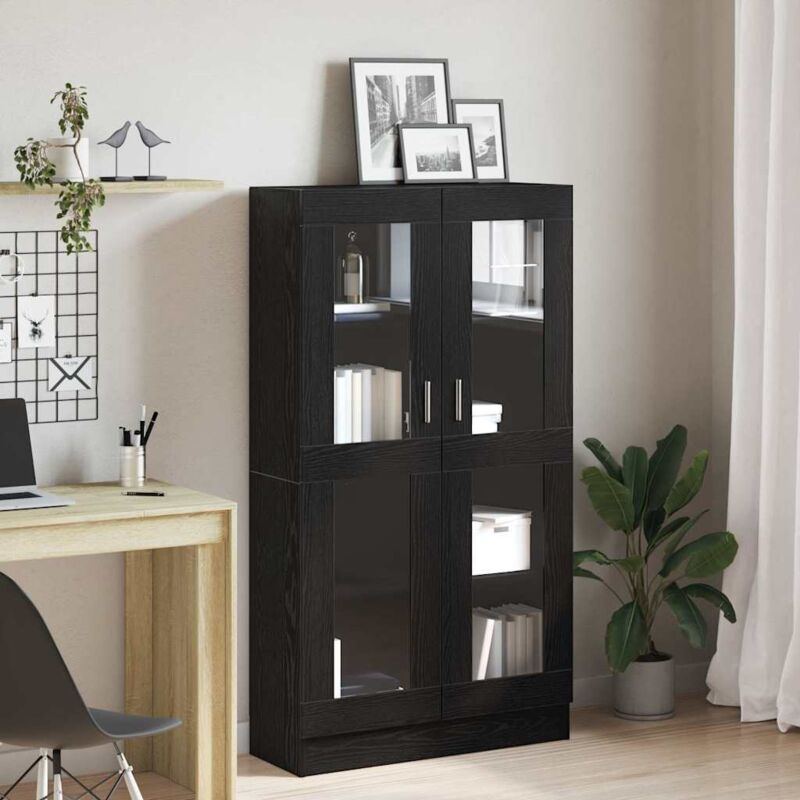 foto del prodotto armadio per libri rovere nero 82.5 x 30.5 x 150 cm vidaxl
