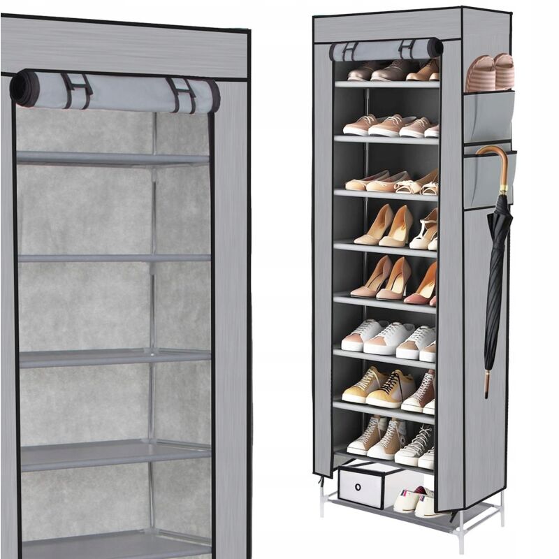 foto del prodotto armadio per scarpe in tessuto scarpe scaffale armadio scaffale 9 mensole xl