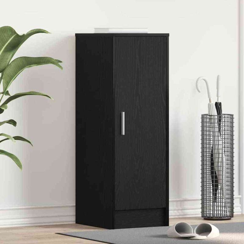 foto del prodotto armadio per scarpe vidaxl nero rovere 32x35x92 cm in legno ingegnerizzato