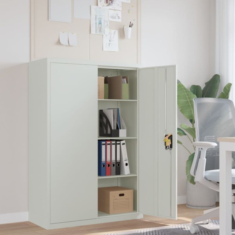 foto del prodotto armadio per ufficio 90x40x140 cm in acciaio grigio vidaxl