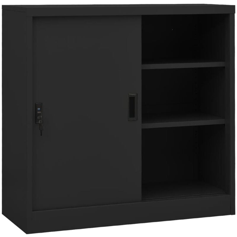 foto del prodotto armadio per ufficio anta scorrevole 90x40x90cm acciaio vari colori colore antracite