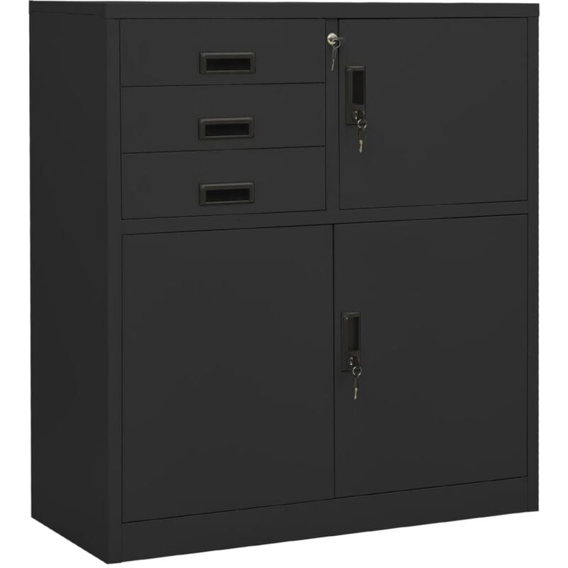 foto del prodotto armadio per ufficio antracite 90x40x102 cm in acciaio vidaxl